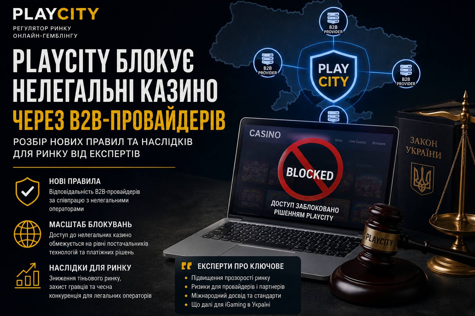 PlayCity залишає тіньові казино без ігор: удар по B2B-сектору