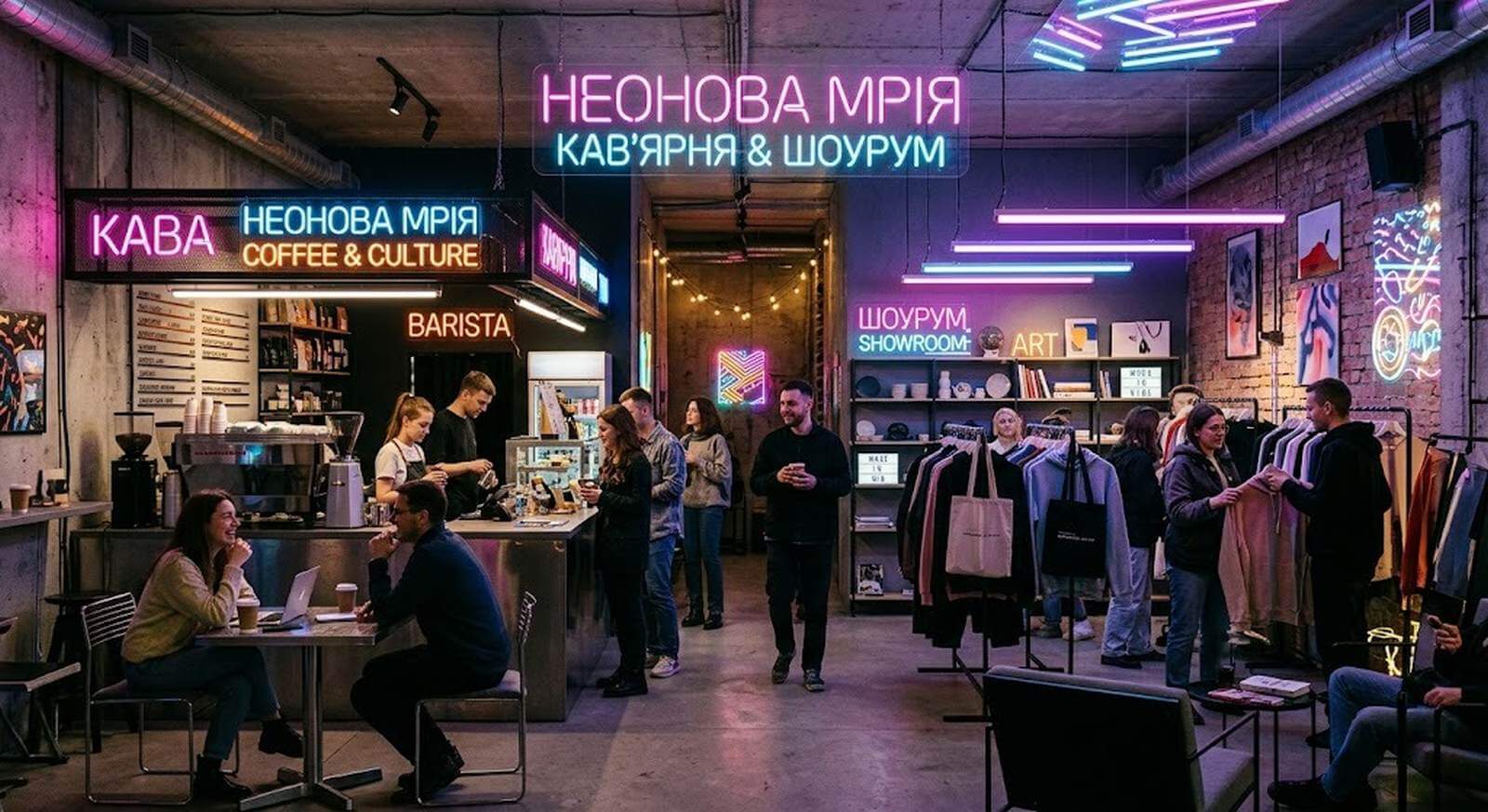 Чому кав’ярні та шоуруми в Києві масово переходять на неонові інтер’єри